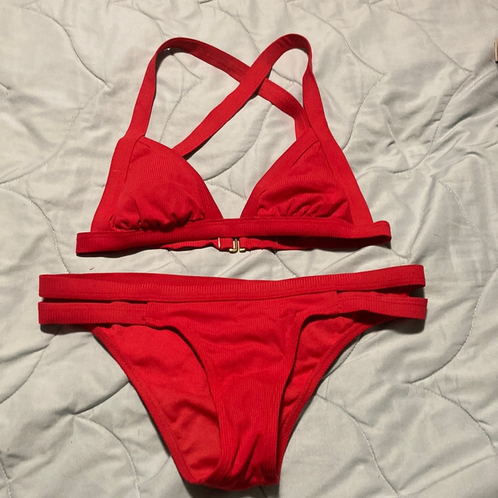Xhilaration ribbed red bikini